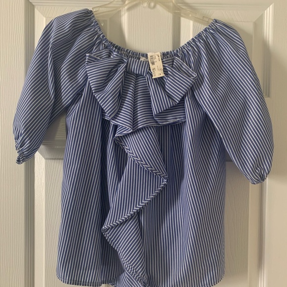 Off the shoulder pinstripe top - Picture 3 of 3